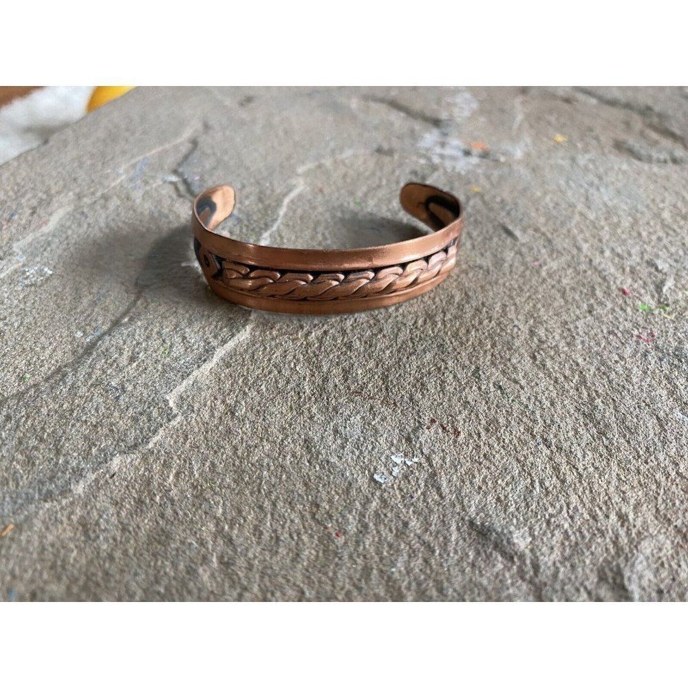 Copper Bell Cuff Bracelet (NG) Trading Signed Solid Copper 2.5 x 2